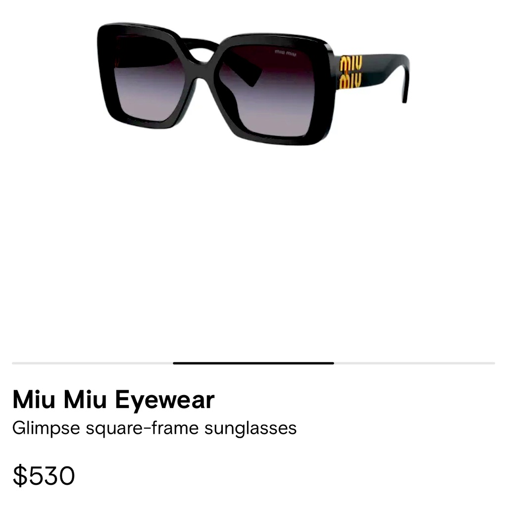 Miu Miu Black Square-Frame Sunglasses